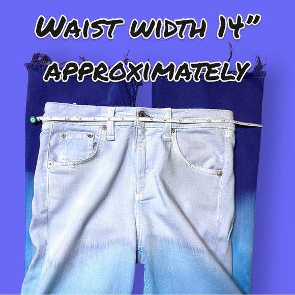 NWT Originally White Flare Jeans Done Up in “Fade Into Blue” 👖 Size 26 - Picture 5 of 9